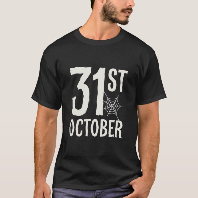 31st October Halloween Spider Web Design T-Shirt (Front)