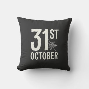 31st October Halloween Spider Web Design Throw Pillow