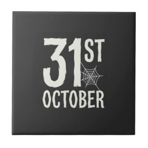 31st October Halloween Spider Web Design Tile