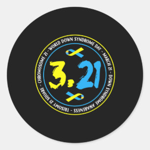 321 World Down Syndrome Awareness  Classic Round Sticker