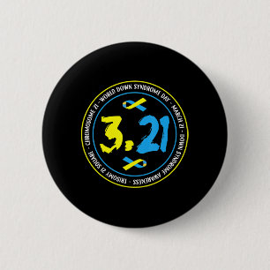 321 World Down Syndrome Awareness for men women ki 2 Inch Round Button