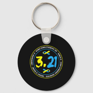 321 World Down Syndrome Awareness for men women ki Keychain