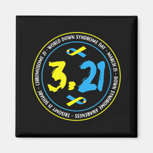 321 World Down Syndrome Awareness for men women ki Magnet