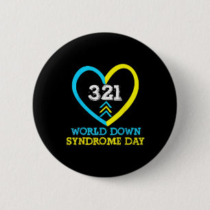 321 World Down Syndrome Day Awareness Matching Out 2 Inch Round Button