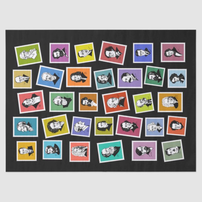 32 graphic portraits of the greatest composers tissue paper (Front)