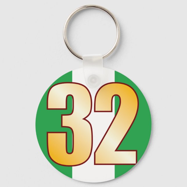 32 NIGERIA Gold Keychain (Front)