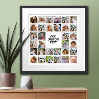 32 Photo Collage Modern Square Black and White