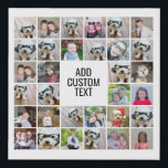 32 Photo Collage Modern Square Black - White Text Faux Canvas Print<br><div class="desc">Use cropped photos for the best results! Upload square photos from your phone or even Instagram to make a striking custom look for your home. You can use photos of friends or pets and then match your own decor by changing the colour. Use colour or black and white photos -...</div>