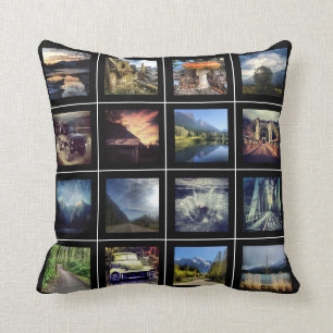 32 Photos of Selfies and Friends or Adventures Throw Pillow