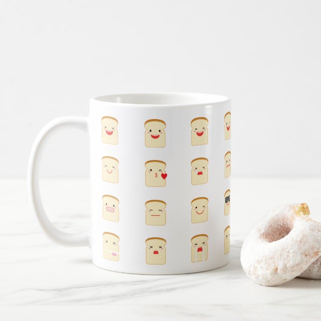 32 Pieces of Bread Emojis Mug (With Donut)