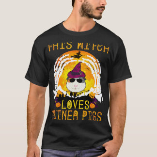 32 This Witch Loves Guinea Pigs Halloween T-Shirt