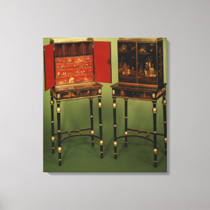 32:Two Chinoiserie cabinets, c.1770 Canvas Print