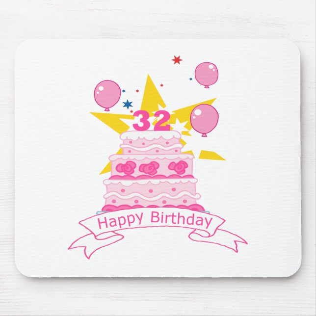 32 Year Old Birthday Cake Mouse Pad (Front)