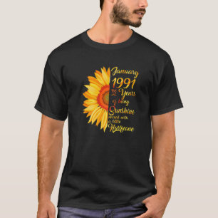 32 Year Old Born In January 1991 32nd Birthday Wom T-Shirt