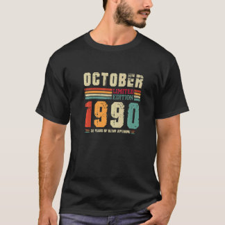 32 Years Old Retro Birthday Awesome Since October  T-Shirt