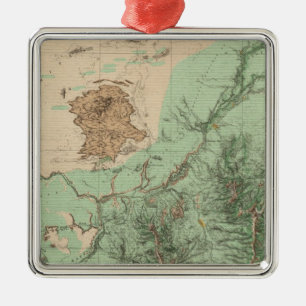 32C Land Classification Map Metal Ornament
