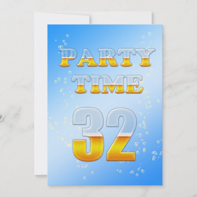 32e anniversaire invitation à la fête avec bière (Devant)