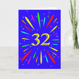 32e carte d'explosion d'anniversaire