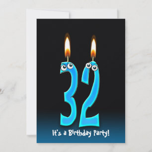 32e Invitation de fête d'anniversaire