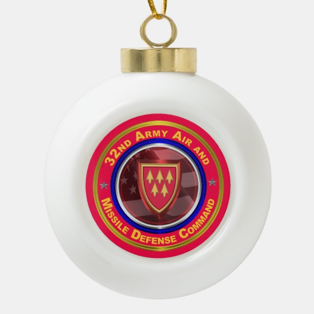 32nd Army Air and Missile Defence Command Ceramic Ball Christmas Ornament (Front)