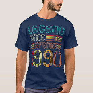 32nd Birthday Gifts Legend Since September 1990 32 T-Shirt