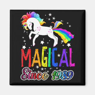 32nd Birthday Magical Farting Unicorn Rainbow 198 Magnet