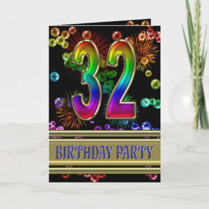 32nd Birthday party Invitation