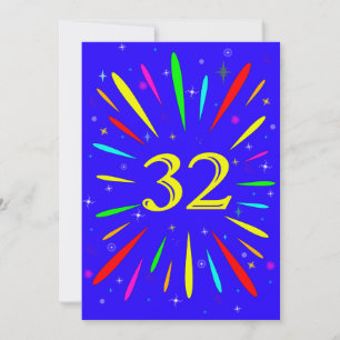 32nd Birthday Party Invitation Explosion 