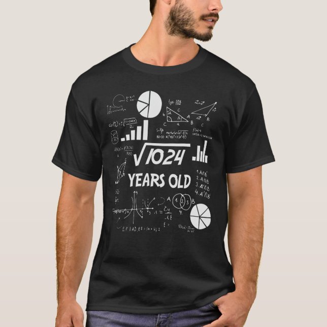 32nd Birthday Square Root Math 32 Years Old Bday T-Shirt (Front)