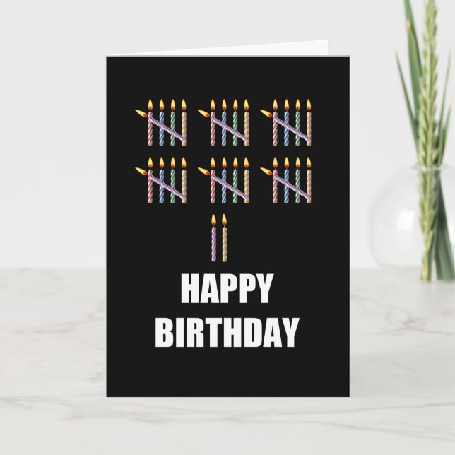 32nd Birthday with Candles Card (Front)