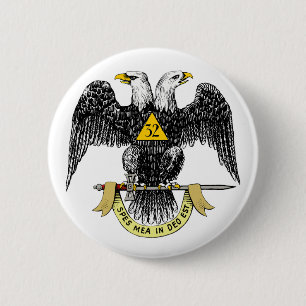 32nd Degree Scottish Rite Black Eagle 2 Inch Round Button