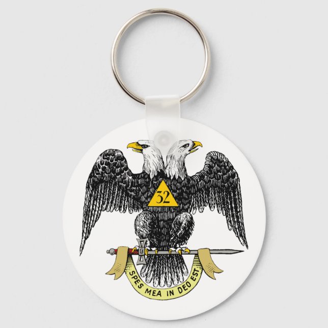 32nd Degree Scottish Rite Black Eagle Keychain (Front)