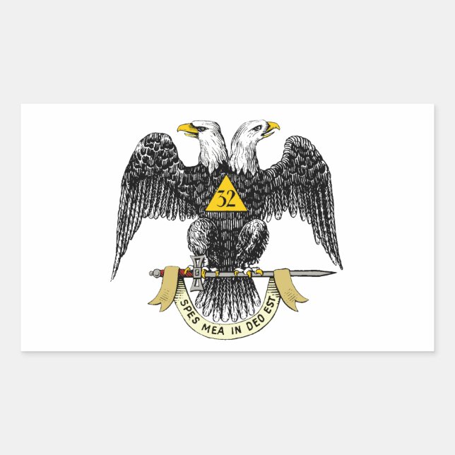 32nd Degree Scottish Rite Black Eagle Sticker (Front)