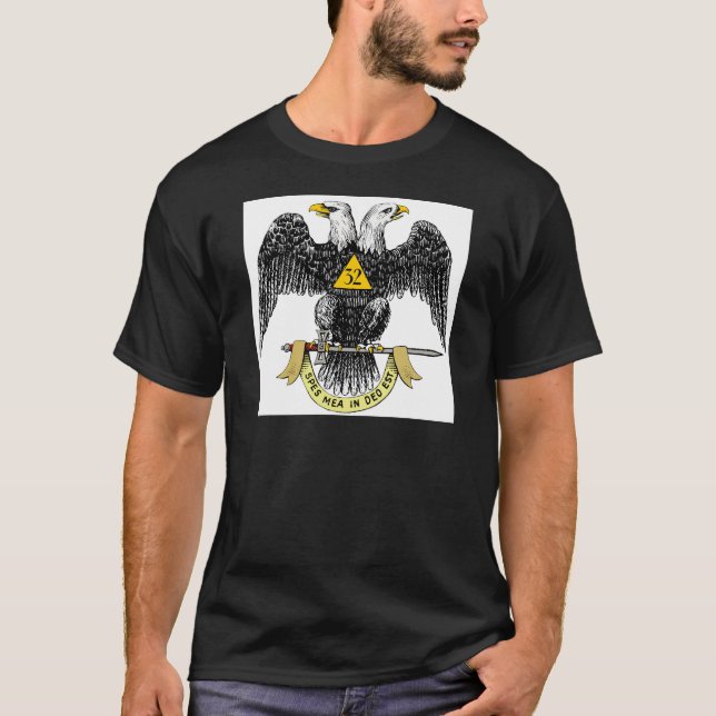 32nd Degree Scottish Rite Black Eagle T-Shirt (Front)