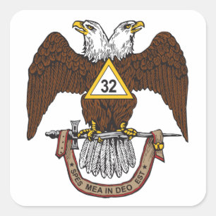 32nd Degree Scottish Rite Brown Eagle Square Sticker