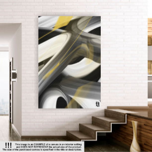 32x42" Trend Abstract Art Canvas Black White Gold