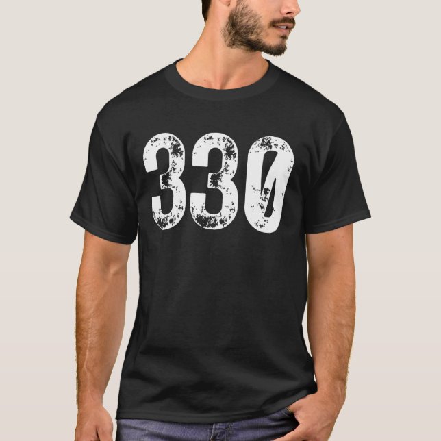 330 Area Code Akron OH Mobile Telephone Area Code  T-Shirt (Front)
