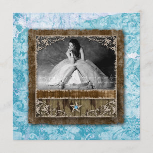 332 Quinceanera Vintage Photo Card Star Blue