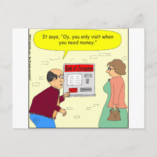 333 Bank of Jerusalem Cartoon Postcard