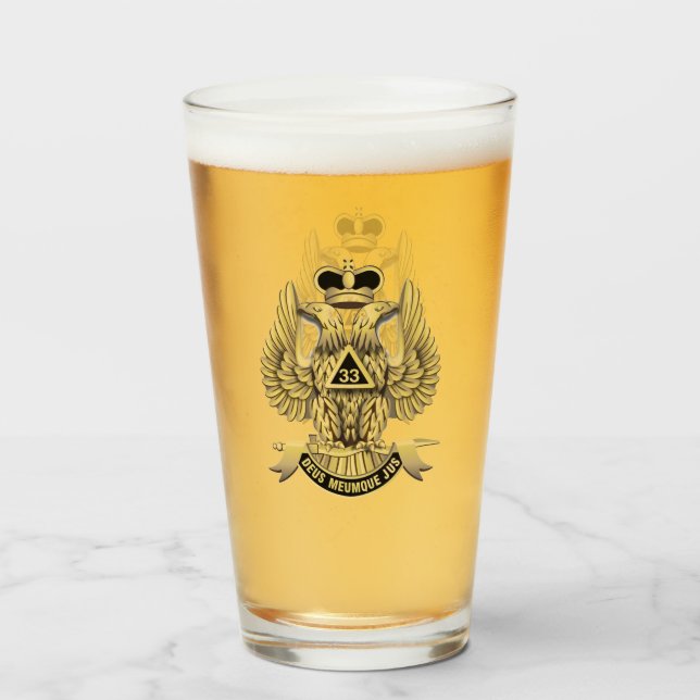 33 Degree freemason Glass (Front Filled)