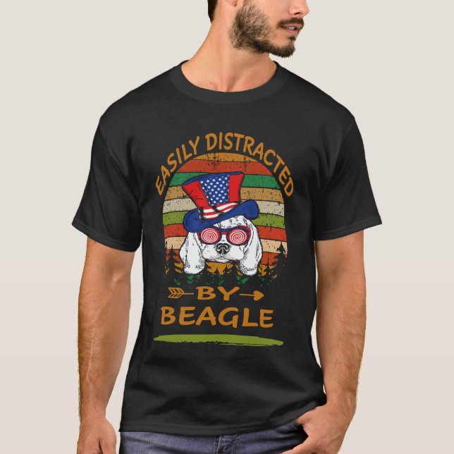 33 Easily Distracted By Beagle T-Shirt (Front)