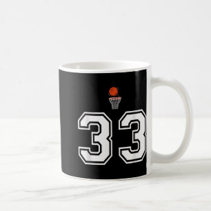 33 Number Basketball Style Vintage White Coffee Mug