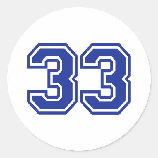 33 - number classic round sticker