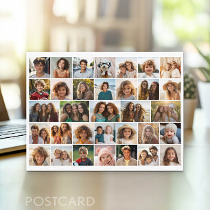 33 Photo Collage - Grid on White Background Postcard