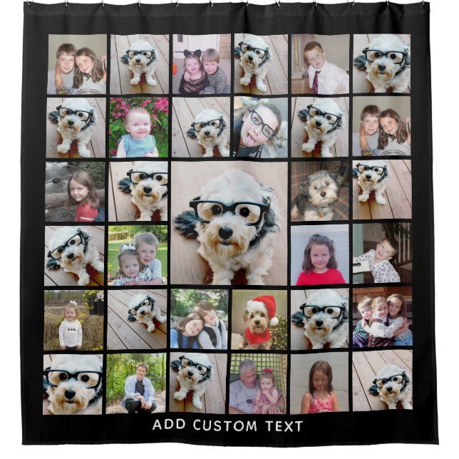 33 Photo Collage Modern Square Layout Black (Front)