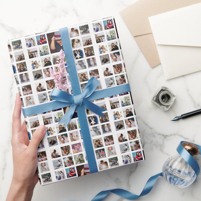 33 Photo Personalized Custom Made Collage Wrapping Paper (Gifting)
