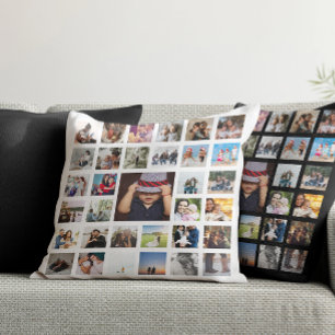 33 Photo Template Personalized Custom Made Collage Throw Pillow