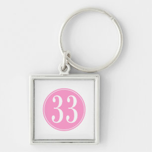 #33 Pink Circle Keychain
