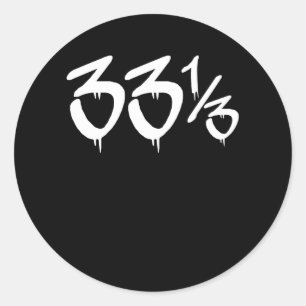 33 RPM Hip Hop Vinyl Fan Gift Classic Round Sticker