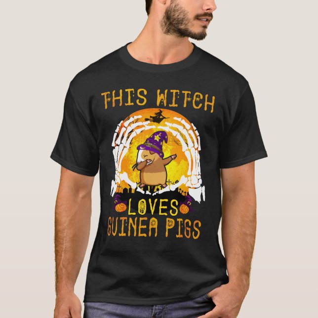 33 This Witch Loves Guinea Pigs Halloween T-Shirt (Front)